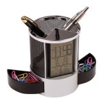 원형 메쉬 시계 필통 연필꽂이 멀티 다기능 서랍 탁상