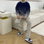 더남디 남자 오버핏 커플 그라데이션 눈꽃 모헤어 니트 남친룩 2컬러