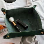 수납 다용도 화장품 소품 정리함 가죽 트레이 그린 서랍 보관함 펜트리 화장대 미니