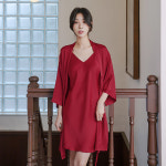 말랑마쥬 시크릿 심플 실크 슬립 나시원피스 로브가운 파자마