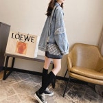 캐주얼 여자 빈티지 오버핏 청자켓 데일리 점퍼