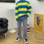 남자 오버핏 커플 단가라 모헤어 니트 4컬러