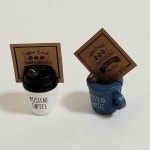 특이한 커피잔 메모꽂이 명함꽂이 가격표스탠드