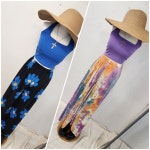 여성 홀더넥 크롭 통바지 여름 세트