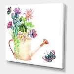 DesignQ Succulents In Old Watering Can Farmhouse 캔버스 벽 아트