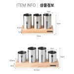 키친아트 원목 스텐 수저통 3구 4구