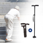 휴대용 접이식 지팡이 LED 경량 네발 노인 어르신 단일옵션