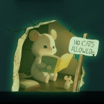 야광 쥐구멍 스티커 공부하는 쥐