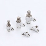 1Pcs 공압 스로틀 밸브 4-12mm M5 1 8 1 4 3 8 1 2 고속 연결 피팅 속도 컨트롤러