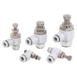 1Pcs 공압 스로틀 밸브 4-12mm M5 1 8 1 4 3 8 1 2 고속 연결 피팅 속도 컨트롤러
