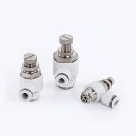 1Pcs 공압 스로틀 밸브 4-12mm M5 1 8 1 4 3 8 1 2 고속 연결 피팅 속도 컨트롤러