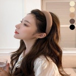 여자 도톰한 헤어 밴드 깔끔한 무지 쿠션 머리띠