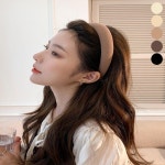 여자 도톰한 헤어 밴드 깔끔한 무지 쿠션 머리띠