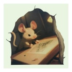 야광 쥐구멍 스티커 관찰하는 쥐