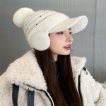 귀달이모자 여자 겨울 왕방울귀마개모자 5컬러 토끼털