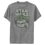 스타워즈 STAR WARS 만달로리안 올드 스페이스 남아용 반소매 티셔츠 차콜 헤더