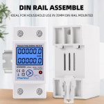 Din 레일 디지털 단상 재설정 제로 에너지 미터 kWh 전압 소비 측정기 220V AC