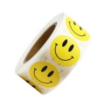 옐로우 스마일 롤 스티커 대용량 500매 다꾸 실링 스마일스티커 S-201