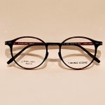 아이디어 연예인 안경테 1359 브라운2번 원형 중간보다 조금 큰사이즈 변형없는 코받침