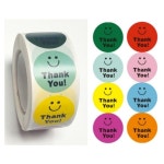 8믹스 땡큐 스마일 롤 스티커 대용량 500매 스마일감사 S-122