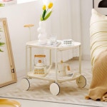 핸들 사이드테이블 우드 트롤리