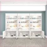 선반 진열장 관리실 구형 60 1 진열대 200 흰색 24화이트구형 네일샵 200 60 24화이트구형