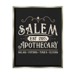 Stupell Industries Salem Apothecary 빈티지 사인 플로팅 프레임 벽 아트 Angela Nickeas 디자인