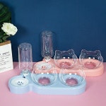 강아지 밥그릇 고양이 반자동 애견 식기 2구 급수기 2구 급수기