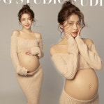 해외직구상품 만삭촬영 니트 투피스 사진 기념 울 만삭 프리
