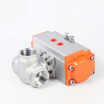 스테인레스 스틸 볼 밸브 공압 3 방향 DN8 DN10 DN15 L 타입 T