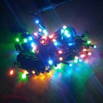 LED트리전구 검정선 점멸전원코드포함 100구 컬러혼합