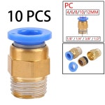 10PCS 공압 공기 커넥터 피팅 PC 스레드 1 4 1 8 3 8 1 2 호스 파이프 퀵 3 8