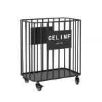 빨래바구니 세탁바구니 런드리트롤리 스텐 이동식 철제 크림화이트 대형