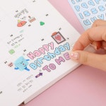 워너디스 뚱파벳 투명라인 알파벳 스티커 8장 세트