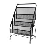 매거진랙 철제 접이식 카달로그 신문 홍보물 리플랫 다층 레귤러 가판대 간이 2단 수납 책꽃이 책진열대 2단 레귤러