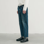 마인드브릿지 루즈 테이퍼드 풀밴딩 크롭 데님 팬츠 MXDP6151