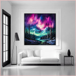 보석비즈십자수 오로라 풍경화 공예 구슬 대형 명화 패브릭 큐빅 DIY 도안 연꽃 세트 금전수 사과