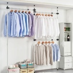 천장행거 세로 기둥 3단 튼튼한 높이 조절 행거 봉 파이프 무타공 벽 튼튼한 높이조절 천장형