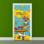 뭉키데코 현관문시트지 에어프리1 Coffee time 2934838