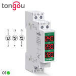 Din 레일 마운트 삼상 전압 측정기 Ac 미니 모듈 형 게이지 표시기 LED 디지털 디스플레이 감지기 60V-450V