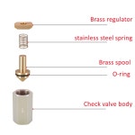 공압 체크 밸브 육각 구리 니켈 도금 수 암나사 1 8 1 4 3 8 1 2 가스 단방향 공기 황동 Female to Female 1l8