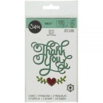 Sizzix 멀티 컬러 원 사이즈 Thinlits 다이 세트 Jen Long의 Thank You Phrase 3팩 660370