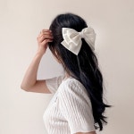 엔젤슈슈 실크 3단 매듭 헤어핀 왕리본핀