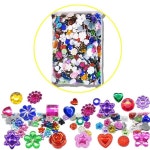 큐빅보석비즈 단면비즈 대용량 -모양혼합 장식비즈 모양혼합 약1000개