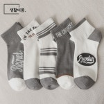 생활더봄 챠콜 라인 남성용 양말 10켤레