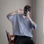 남성 여름 오버핏 반팔셔츠 캐주얼 반팔남방 3컬러