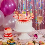 로이체 로이체 로이체 이츠초타임 회전 멜로디 생일 축하 파티 초 아이템 MZ 케이크