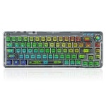 QSENN QSENN F68 RGB 텐키리스 투명 풀윤활 키보드 블랙