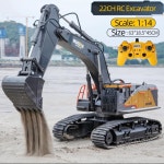 HUINA 1592 1 14 RC 굴삭기 트럭 합금 2 4G 22CH 무선 제어 자동차 엔지니어링 차량 모델 전기 용 장난감