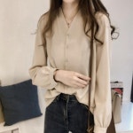 여성 브이넥정장블라우스 3컬러 남방 여자셔츠 봄가을